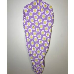 Little Sleepies Happy Daisy Bamboo Viscose Crib Sheet Purple Floral Lunaluxe